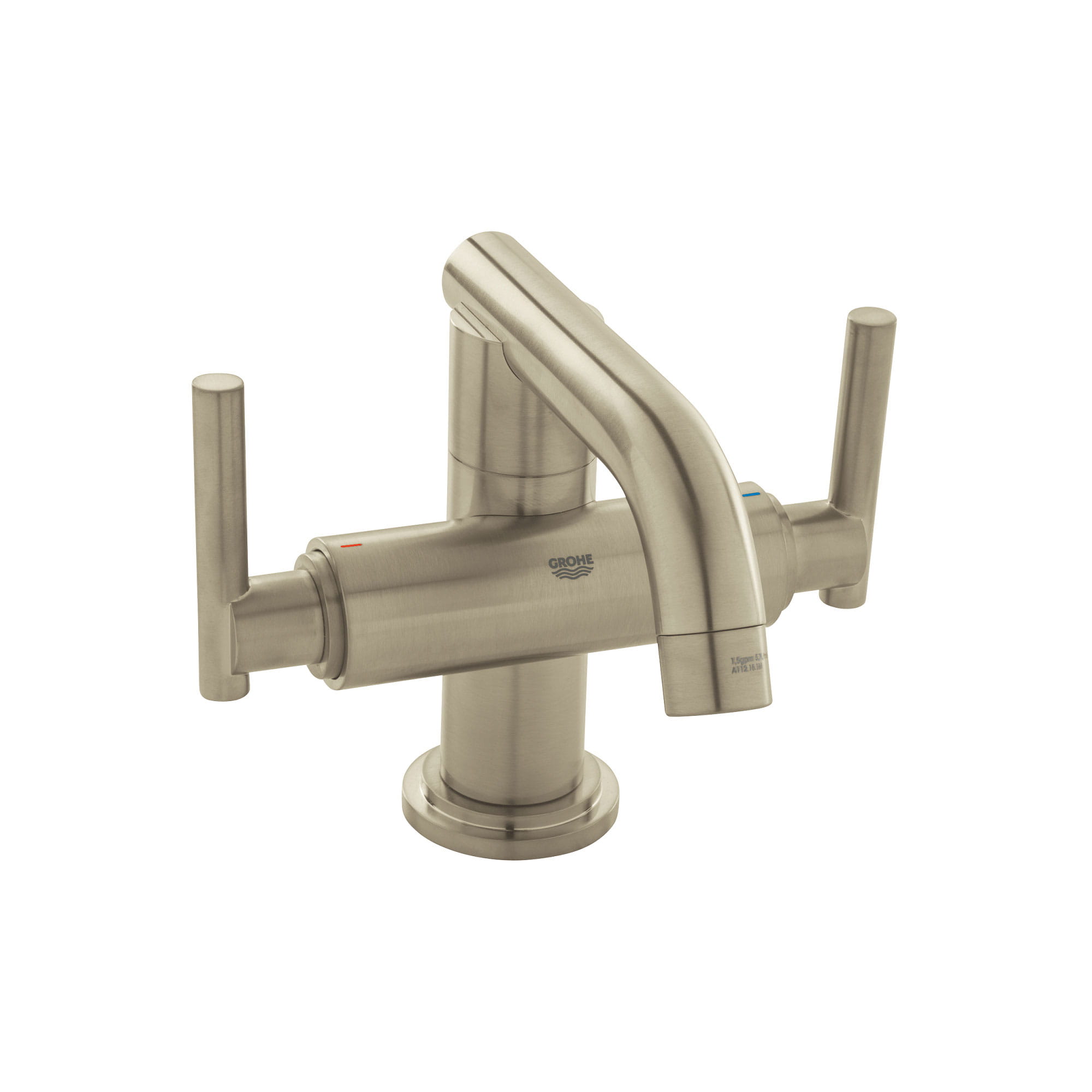 Single Hole 2 Handle M Size Bathroom Faucet 12 GPM GROHE BRUSHED NICKEL